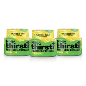 Ninja Thirsti Flavored Water Drops, FRUITI CHILL+ Lemon Lime, Bold Fruit Flavor with Caffeine,Sparkling or Still, Zero Calories, Zero Sugar, Makes 17, 12oz drinks, 3 Pack, WCFLELIAM