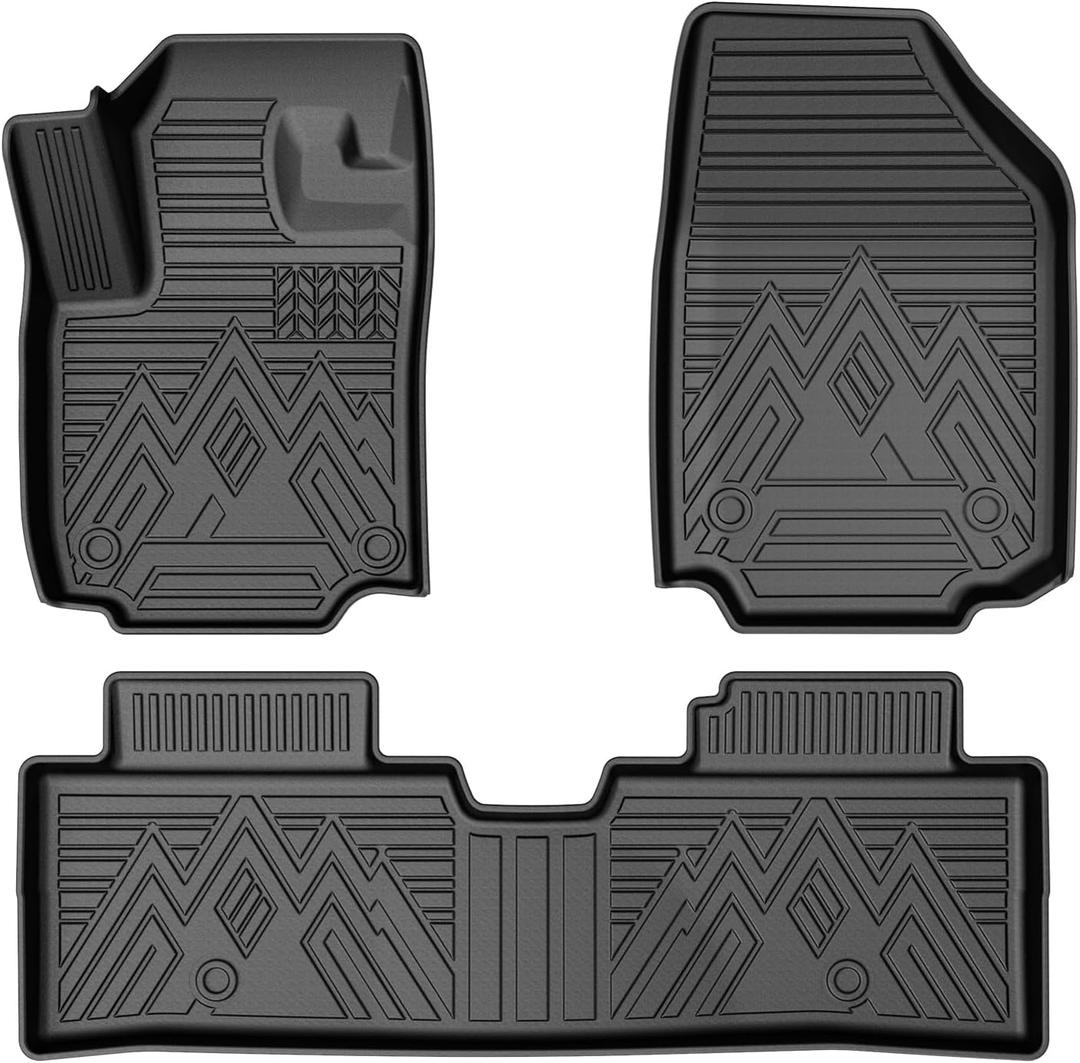 Mixsuper Floor Mats for 2025 2026 Chevrolet Chevy Equinox/GMC Terrain, All Weather Floor Liners for Equinox Accessories, Durable 1st and 2nd Row Set Black