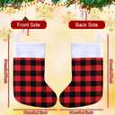 Skylety 60 Pcs Mini Christmas Stockings 8.27 Inch Small Buffalo Plaid Red Black Stockings Hanging Ornament Classic Bulk Christmas for Family Holiday Party Gift Xmas Tree Decoration