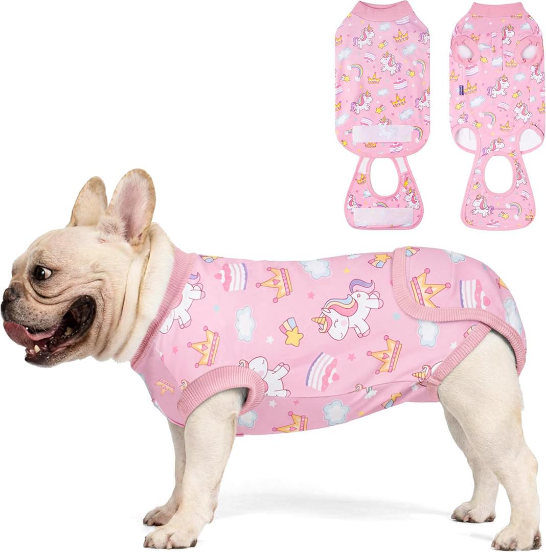 cyeollo Recovery Suit for Dogs Surgery Suit Female Spay Soft Pet Onesie Bodysuit After Sugery Male Dog Neuter Pet Clothes  Dogs Surgical Recovery Shirt, Unicorn M