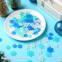 Yookeer 150 Pcs Christmas Mini Resin Snowflakes for Crafts Small Pastel Resin Snowflakes Snow Shaped Christmas Ornaments for DIY Crafts Xmas Tree Home Decor, 3 Sizes(White, Blue, Light Green)