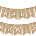 SWYOUN Burlap A Baby is Brewing Banner Baby Shower Party Garland Mantel Fireplace Decoration Supplies