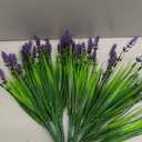 Artificial Flowers for Outdoors, 8 Bundles Faux Silk Spring Flowers for Outside for Planter Front Door Porch Yard Patio Window Box Home Decor (8pcs-Purple)