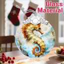 Christmas Ornaments: Stained Glass Ornament, Christmas Tree Ornament, Hanging Ornaments for Home Decor & Xmas Tree Decorations Exquisite Holiday Decor, Gifts & Holiday Present - Seahorse