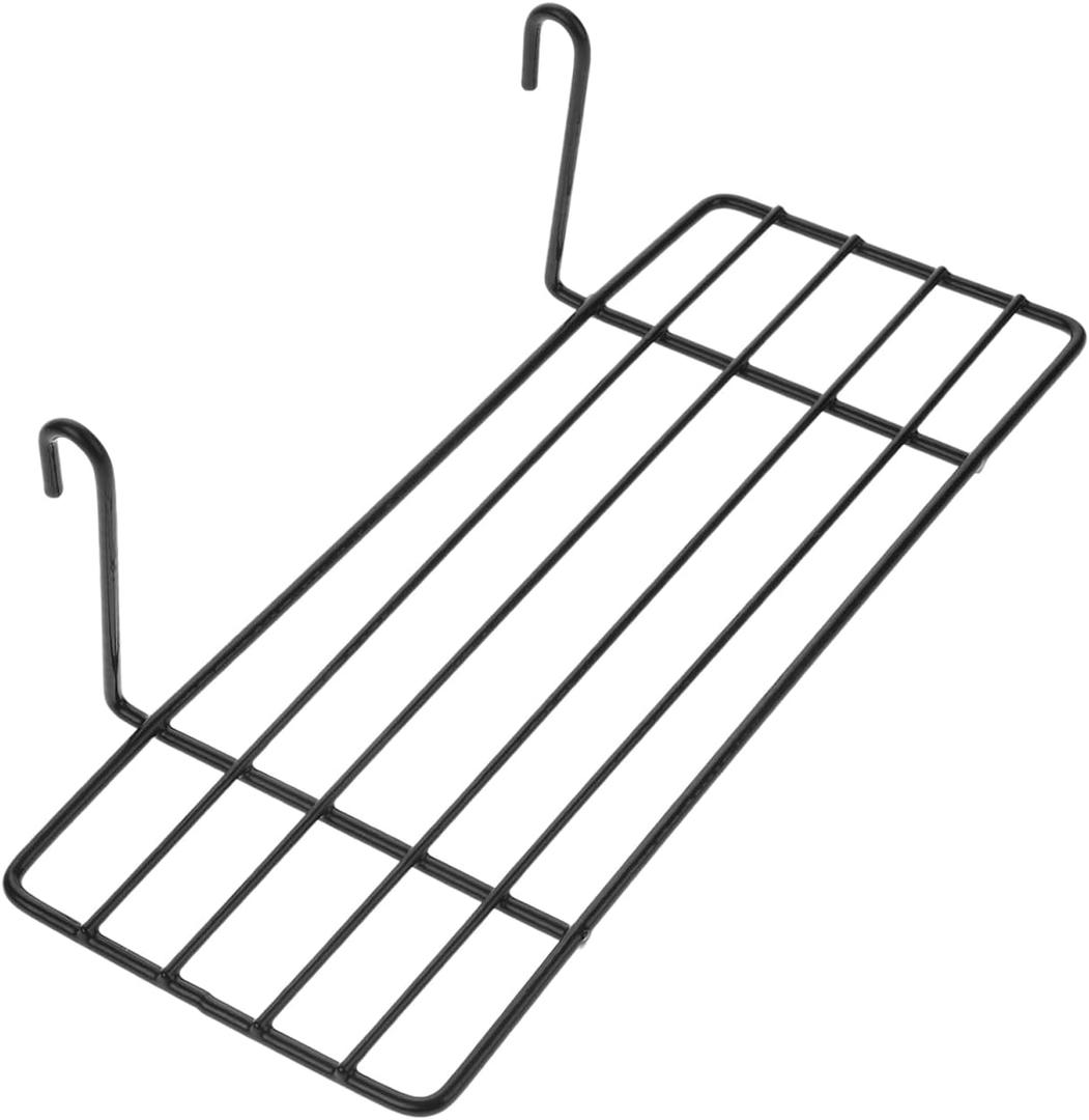  Balacoo Parrot Birdcage Platform Perch with Hanging Hooks - Iron Grid Wall Shelf for Small Pet Birds Bird Cage Accessory Stand for Climbing Resting and Display 9.84X3.93X2.75In