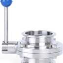 3" Butterfly Valve, Sanitary Stainless Steel Tri Clamp Butterfly Valve with Pull Handle