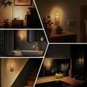 2 x LED Motion Sensor Night Light,[1-Pack] Night Lights Plug into Wall,Motion Sensor and Dusk to Dawn Sensor,S-Type 2200K Amber,Brightness Adjustable,Nightlight for Bathroom Hallway Home