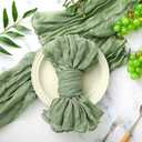 36 Pcs Gauze Cheesecloth Decorative Napkins Wrinkled Table Napkins for Wedding Reception Parties, Sage & Dusty Blue, 19.7 x 19.7 in(Olive Green)