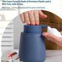 Bosilunlife Ceramic Foaming Soap Dispenser - 12Oz Bathroom Countertop Kitchen Dish Soap Pump Dispenser Foam Soap Dispenser - Matte Blue