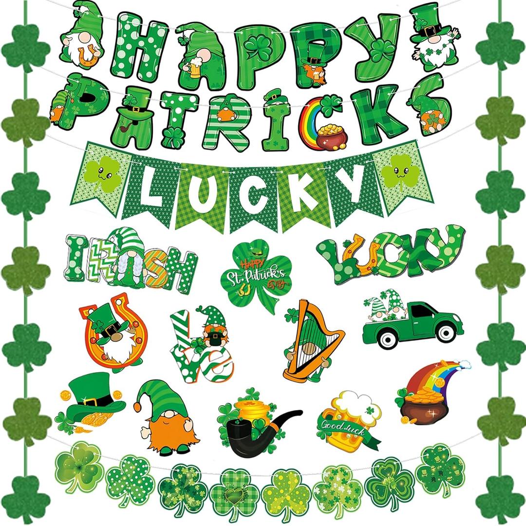 St Patricks Day Decorations for Office Pre-Assembled St Patricks Day Banner Garland Saint Patricks Day Decorations St Patricks Day Party Decorations St Patricks Day Hanging Decorations Accessories