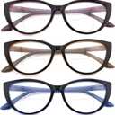 Ryegis Cat Eye Bifocal Reading Glasses for Women Stylish Blue Light Blocking Readers, 1.75