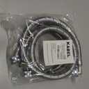 Kabel-Elektro 4 Ft. washing machine hoses Set (Straight / 90 deg.). Wide internal Diameter, 3/4 inches connector compatible NPT faucets and washing ports, Stainless Steel, PVC