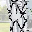 Melodieux Moroccan Fashion Room Darkening Blackout Grommet Curtain for Bedroom Kitchen Small Windows, 52 by 45 Inch, Off White/Black (1 Panel)