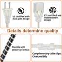 2 Pack 15 Ft Clear Extension Cord, UL-Certified Thin Extension Cord, 2 Prong Extension Cords, Male to Female Extension Cable 250V 10A, Indoor Extension Cords for Lighting