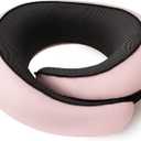 Car, 100% Pure Memory Foam Travel Pillow, Sleeping Essentials for Long Flight 360° Head Support Degree Comfort and Breathability Pink