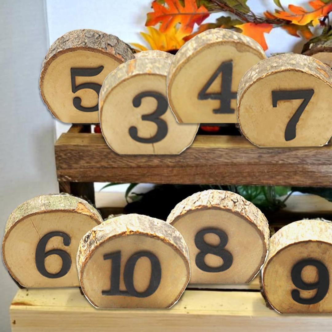Andoer Wedding Table Number, 1-10 Wooden Table Number Rustic Party Wedding Decoration Number Blocks Professional Table Numbers For Wedding Reception And Table Party Decorations Andoer Wedding Table Number, 1-10 Wooden Table Number Rustic Party Wedding Decoration Number Blocks Professional Table Numbers For Wedding Reception And Table Party Decorations