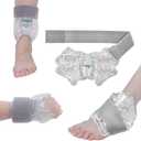 NEWGO Ice Pack for Ankle Injuries, 2 Pack Ankle Cold Packs Ice Pack Wrap with Soft Plush Backing for Swelling, Foot Injuries & Pain, Tendonitis - Gray