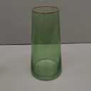 10 Green Glass Vase with Gold Mouth for Centerpieces Home Wedding Decoration (Large)