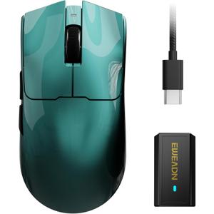 S9 Max Wireless Gaming Mouse, 59G Ergonomic Computer Mouse, Triple Modes, 8K Polling, 26K DPI, PAW3395 Optical Sensor, Kailh Switch, 250h Battery Life, Programmable for PC/Win/Mac(Green)
