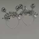 DRESBE Light Up Disco Ball Headbands Silver LED Headband Glow Party Hair Accessories for Women(2pcs)