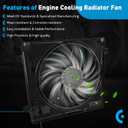 621-601 Engine Cooling Radiator Fan Assembly, Fits for JEE-p Wrangler 2012-2017, for Wrangler JK 2018, Replace 68143894AA 68143894AB 6010277 624080 CF13078