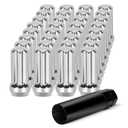 DYNOFIT 9/16-18 Wheel Lug Nuts, 9/16 32 Chrome Lugnuts with 60 Degree Conical Seat for Tuner Do-dge Dakota 2005-2011, Do-dge Ram 1500 2002-2010, Do-dge Ram 2500 1994-2011, Do-dge Ram 3500 1994-2011 (Silver)