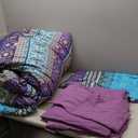 Cottolester Boho Comforter Set King Size 8 Piece Bed in a Bag Bohemian Striped Bedding Quilt Set Aqua Paisley Floral Comforter and Sheet Set,Soft Microfiber Complete Bedding Sets for All Season