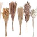 Dried Pampas Grass Decor, 128PCS Pampas Grass with Bunny Tails Dried Flowers, Reed Grass Bouquet for Wedding, Boho Flowers, Home Table Decor, Rustic Farmhouse Party