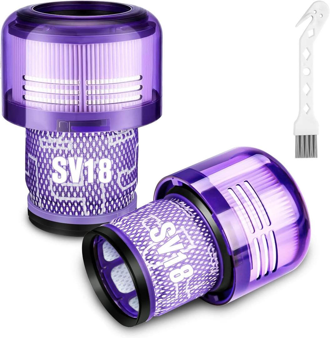 2 Pack SV18 V9 Filter Replacement for Dyson Digital Slim/Spare & V9 Motorbar Cordless Vacuum, Part No. 970612-01, V9 Vacuum Filter