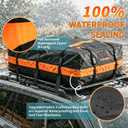 22 Cubic Feet Car Rooftop Cargo Carrier Roof Bag | Fits Cars With / Without Roof Racks/Waterproof & Tear‑resistant/with anti‑slip mat, lock & storage bag/ for Road Trip