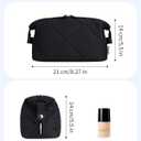 Ceneda Puffy Padded Makeup Bag Travel Toiletry Bag Quilted Makeup Pouch Organizer Bag Cosmetic Bag for Women (Black)