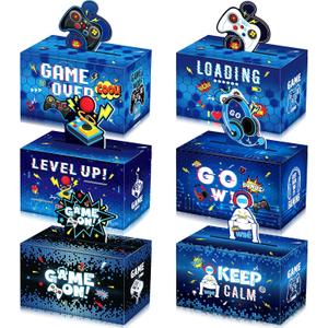Seajan 36 Pcs Video Game Party Favor Boxes Game Theme Gift Boxes Gamer Goodie Candy Treat Cardboard Package for Video Gamer Night Birthday Party Table Decorations Supplies