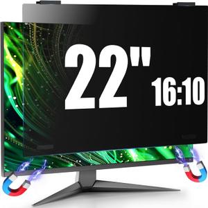 Magnetic 22 Inch Computer Privacy Screen for 16:10 Aspect Ratio Widescreen Monitor, Eye Protection Anti Glare Blue Light Privacy Filter Shield, Removable Hanging 22in Protector