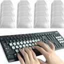 Raised Keyboard Sticker for Nail Art Adhesive Silicone Keycap Pad for Long Nails Suitable for Square Laptop Keyboard, Mice and Calculator Keycap Device (Square, 80 PCS)