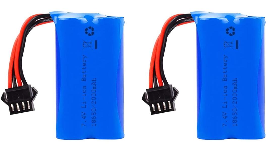 2000mAh 7.4V Electric Water Gun Battery 2S 15C Li-ion Battery with SM-4P Plug Fit for Electric Water Gun High Capacity RC Batteries