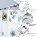 Dandelion Botanical Shower Curtain for Bathroom Decor 72Wx72H Plants Eucalyptus Sage Green Leaf Watercolor Spring Botany Nature Art Printed Fabric Polyester Waterproof 12 Pack Plastic Hooks