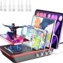 Charging Station for Multiple Devices, 100W 4 Ports Charger Station with 3 Powerful 20W PD USB-C Ports, 15W QI Wireless Charger and 1 USB 5V/ 4.8A Charging Ports Compatible with iPhone iPad, Tablets