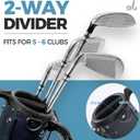Faux Leather Sunday Golf Bag, 2-Way Divider,Rain Hood,Par 3 Courses