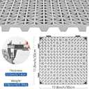 ToLanbbt Modular Interlocking Cushion 18P 11.8" x 11.8" Interlocking Rubber Floor Drain Holes Non-Slip Splicing Drainage Mats for Deck, Shower, Kitchen, Drain Pool, Sauna Bath, Indoor Outdoor (Grey)