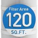 Pool Filter Cartridge, Compatible with Hayward C1200, CX1200RE, Pleatco PA120, Unicel C-8412, Trilobal Filtration Fabric, 125 Sq.ft, 23 1/4" Length, 8 15/16" Diameter, Residential Pools Filter, 1 Pack