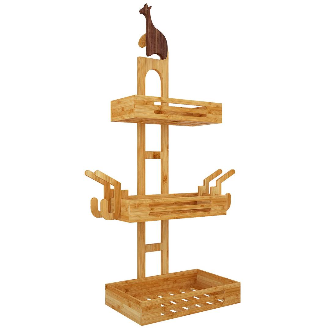 Nuvograin Bamboo Shower Caddy Head Hanging Shower Caddy
