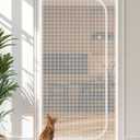 Cat Screen Door, Extra Tall Cat-Proof Mesh Gate, Fit Door Size 38'' x 82.5'', Anti Scratch Mesh with Zipper Closure, for Living Room, Kitchen, Bedroom (White)