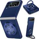 Magnetic Case for Samsung Galaxy Z Flip 3, [Compatible with MagSafe] Military Grade Shockproof Slim fit Samsung Z Flip 3 Phone Case with Magnetic Ring Kickstand Blue