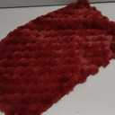 MANDIOO Pack of 1 Burgundy Super Soft Plush Fluffy Decorative Throw Pillow Covers 12x20 inch Faux Fur Wool Velvet Cushion Covers Pillow Cases Couch Sofa Bed Living Room