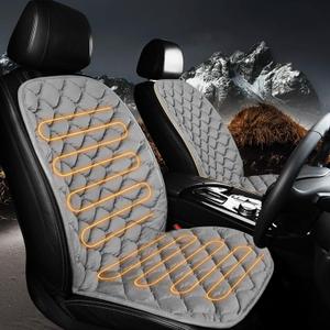 Driver or Passenger Car Seat Cushion Comfortable Seat Cover for Cars Trucks SUV Van Full Back and Seat Cushion-Gray