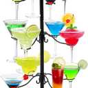 Hedume Cocktail Tree Stand, Champagne Glass Holder, 3 Tier - 12 Holders Wine Glass Flight Tasting Display for Champagne, Cocktails, Martini, Margarita Cups at Weddings, Bridal Shower, Parties