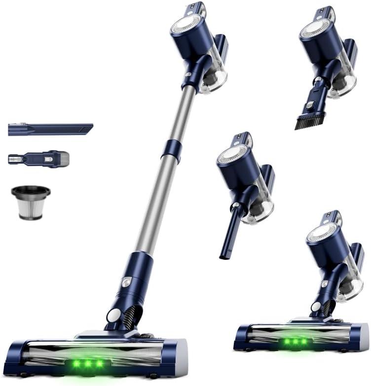 KIKETECH Cordless Vacuum Cleaner, Stick Vacuum Cleaners for Home, Handheld Vacuum Cleaners for Home for Pet Hair/Carpet/Floor (Sky Blue)