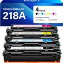 218A Toner Cartridges 4 pack Compatible for HP 218A W2180A 218X W2180X for Color Pro MFP 3301fdw 3201dw 3301sdw 3301cdw 3201 3301 Series Printer ink Scanner Copier W2181A W2182A W2183A Black (NO Chip) (218A Toner Cartridge 4-Pack)