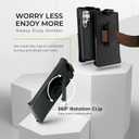 MOTIVE Designed for Samsung Galaxy S23 Ultra Case with Belt Clip, Military Grade Quad-Layer Rugged Phone Case - Black, Heavy Duty s23 Ultra Protective Case 6.8" | Black