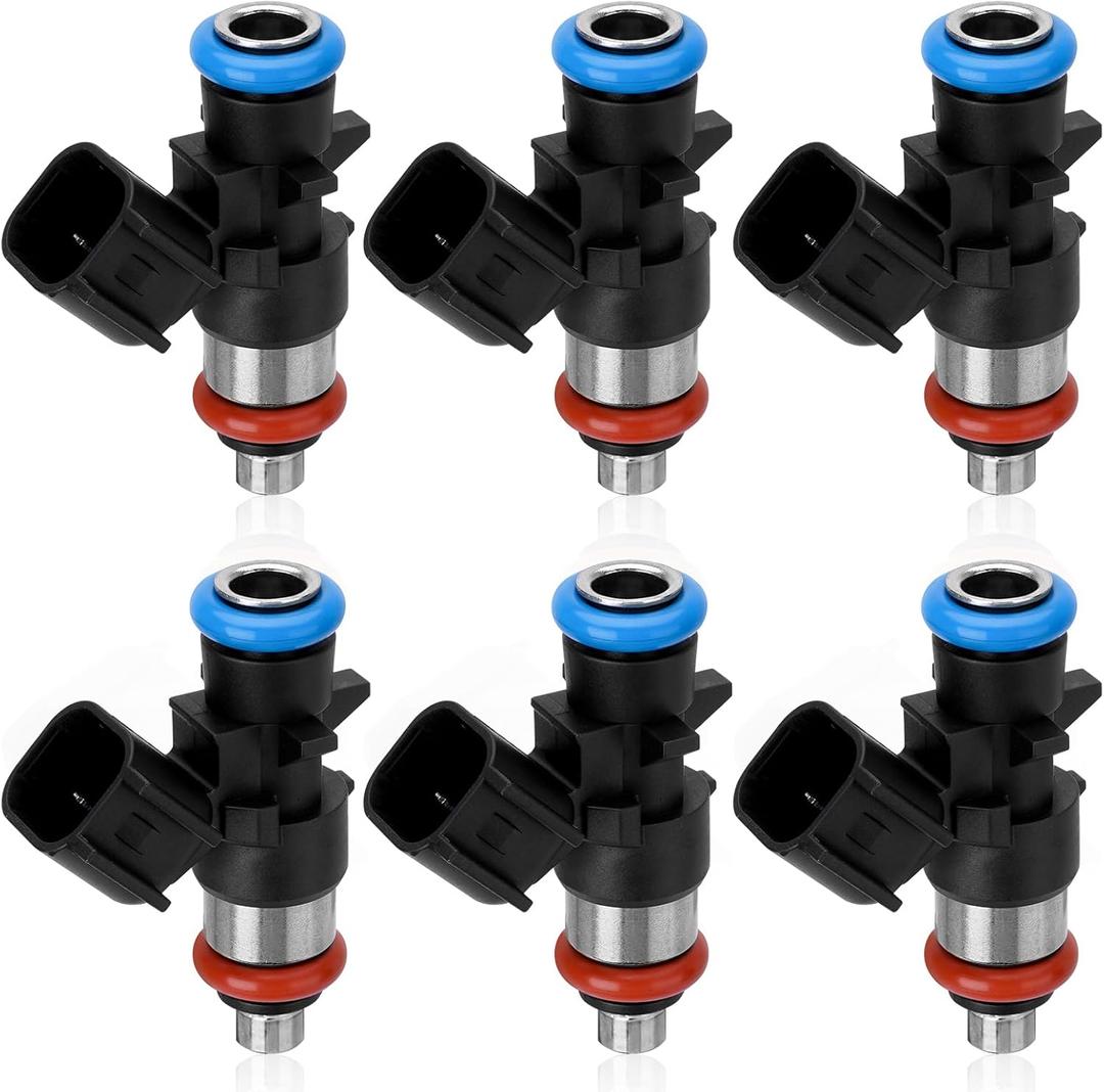 Set of 6 Fuel Injectors Compatible with Jeep Grand Cherokee, Wrangler, Dodge Challenger, Charger, Durango, Grand Caravan, Journey, Avenger, Chrysler Town & Country - Replaces 05184085AC